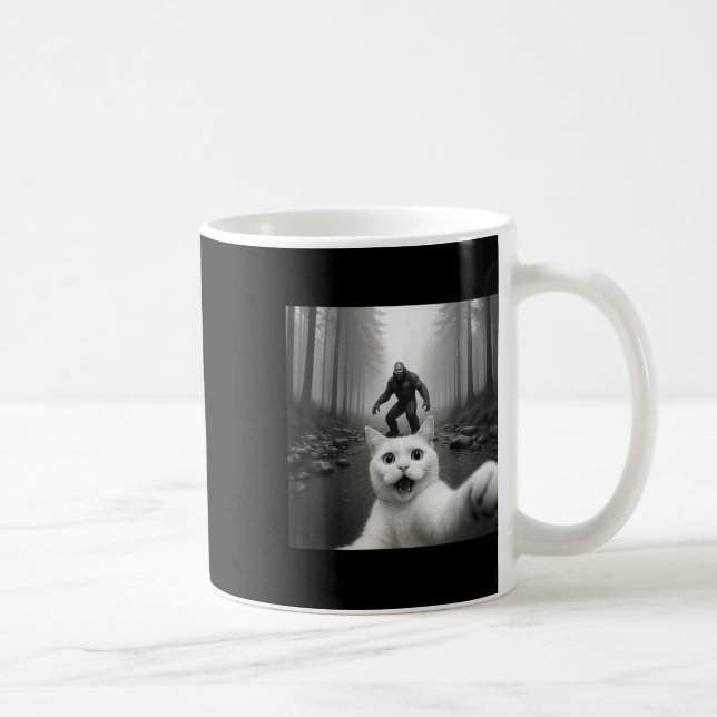 Mug Selfie de chat avec Bigfoot Cadeaux drôles de chat (Droite)