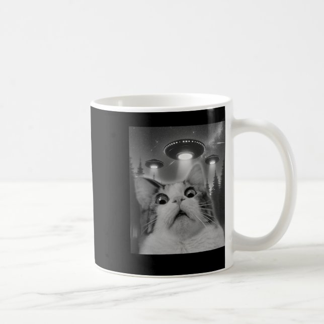 Mug Selfie De Chat Avec Ufos (Droite)