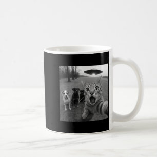 Mug Selfie de chats et de chiens avec un OVNI alien dr