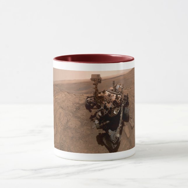 Mug Selfie de Mars Curiosity paysage martien rouge (Centre)