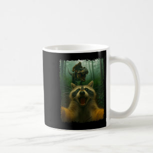 Mug Selfie De Raccoon Drôle Avec Dinosaure T-Rex Et Bi