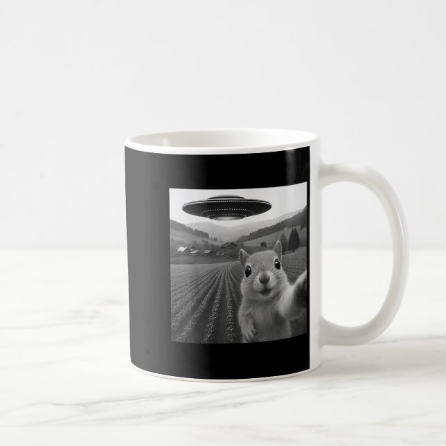Mug Selfie D'Écureuil Avec Alien Ufo Drôle Pour Les Fe (Droite)