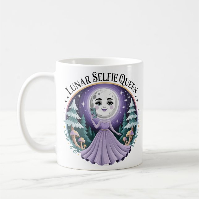 Mug Selfie Lunaire Forêt Magique Céleste (Gauche)