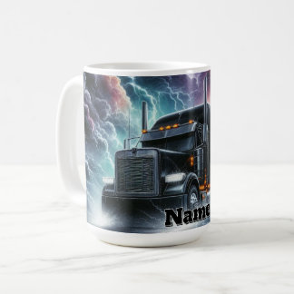 Mug Semi Camion dans une tempête de foudre vibrante