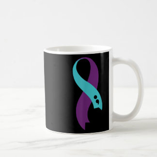 Mug Semicolon du ruban pourpre turquoise Prévention du
