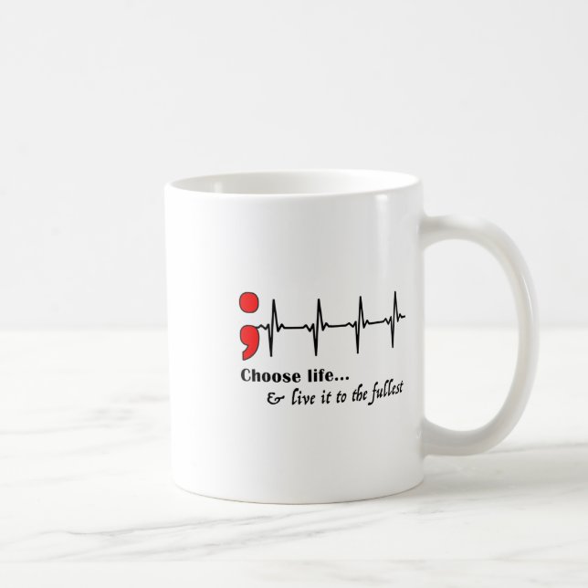 Mug Semicolon Ekg Prévention du suicide (Droite)