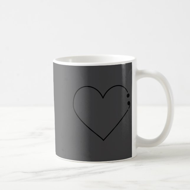 Mug Semicolon Heart Mental Health Awareness Therast De (Droite)