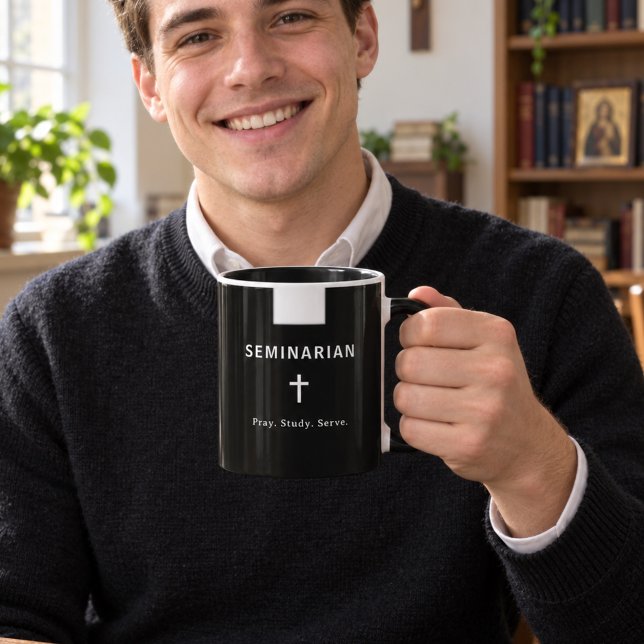 Mug Séminariste Prie Étudie Sers Catholique  (Créateur téléchargé)
