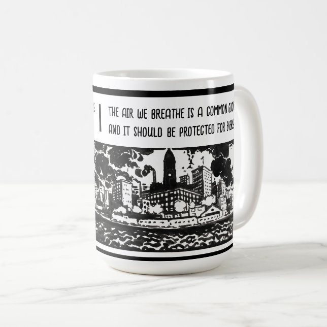 Mug Sensibilisation à la pollution de l'air Cadeaux mo (Devant droit)