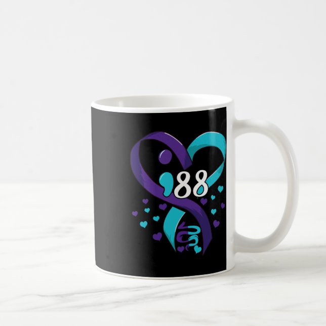 Mug Sensibilisation À La Prévention 988 Coeur Turquois (Droite)