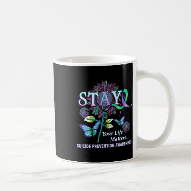 Mug Sensibilisation à la prévention du suicide Restez  (Droite)
