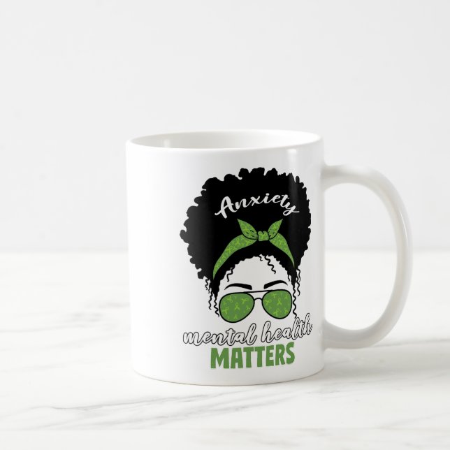 Mug Sensibilisation à la santé Messy Bun Problèmes de  (Droite)