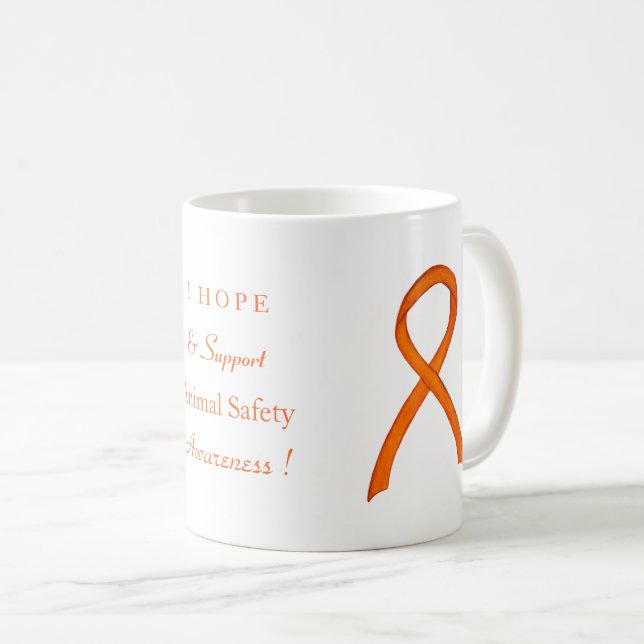 Mug Sensibilisation à la sécurité animale Ruban Art Ca (Devant droit)