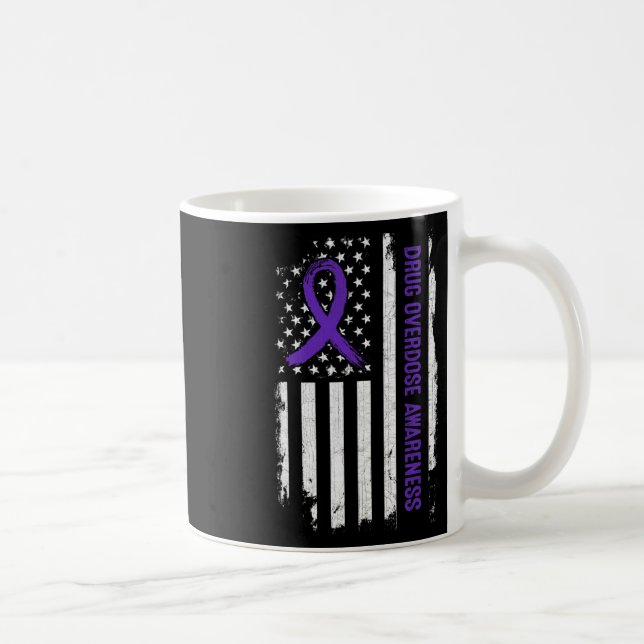 Mug Sensibilisation à la surdose de drogue Drapeau amé (Droite)