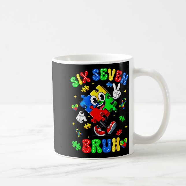 Mug Sensibilisation à l'autisme 67 six sept bruh puzzl (Droite)