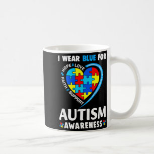 Mug Sensibilisation à l'autisme Je porte du bleu pour