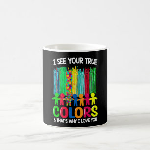 Mug Sensibilisation à l'autisme Je vois vos vraies cou