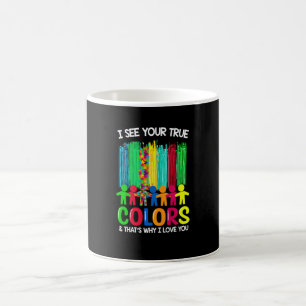 Mug Sensibilisation à l'autisme Je vois vos vraies cou