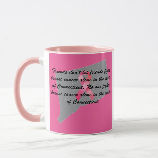 Mug Sensibilisation au cancer du sein dans le Connecti (Gauche)