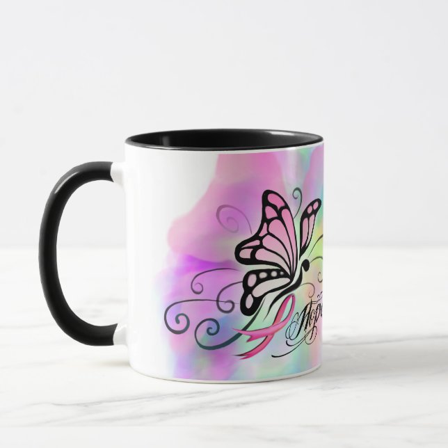 Mug sensibilisation au cancer du sein, design de ruban (Gauche)