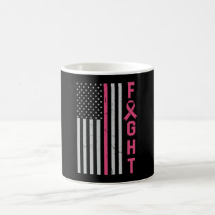 Mug Sensibilisation au cancer du sein Drapeau américai