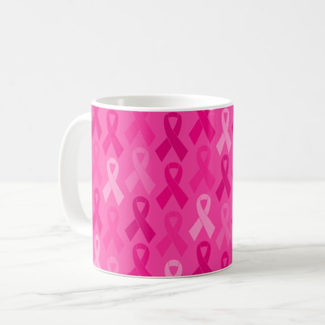 Mug Sensibilisation au cancer du sein Motif de ruban r (Devant gauche)