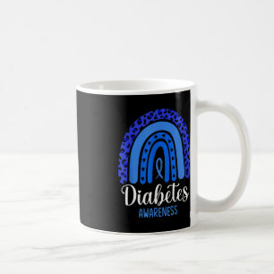 Mug Sensibilisation au diabète Arc-en-ciel Bleu Ruban 