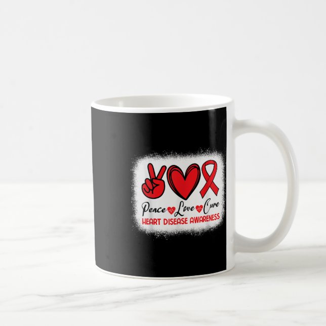 Mug Sensibilisation aux maladies cardiaques Paix Amour (Droite)
