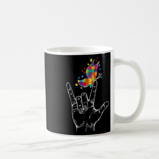 Mug Sensibilisation Je t'aime Asl Hand Sign Language B (Droite)