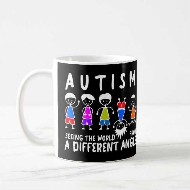 Mug Sensibilisation sur l'autisme bâton garçons et fil (Gauche)