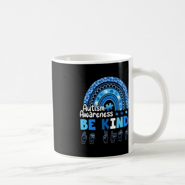 Mug Sensibilisation sur l'autisme Be Kind ASL Hand Sig (Droite)