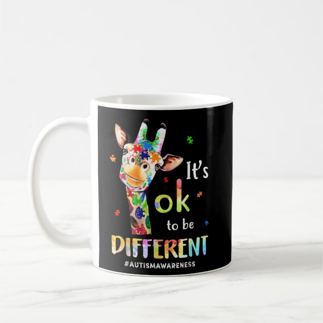 Mug Sensibilisation sur l'autisme Cute Giraffe Animal  (Gauche)