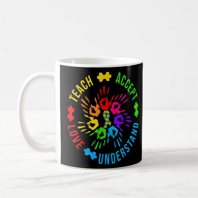 Mug Sensibilisation sur l'autisme Enseignant Accepter  (Gauche)