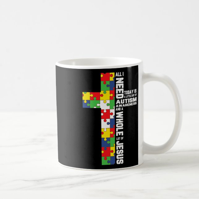 Mug Sensibilisation sur l'autisme Jésus Croix Puzzle C (Droite)