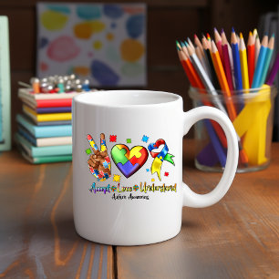 Mug Sensibilisation sur l'autisme Paix Puzzle Coeur Mu