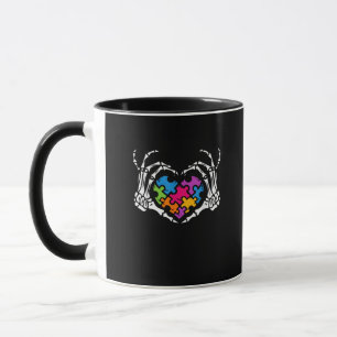 Mug Sensibilisation sur l'autisme s Skeleton Main Hear
