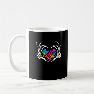 Mug Sensibilisation sur l'autisme s Skeleton Main Hear
