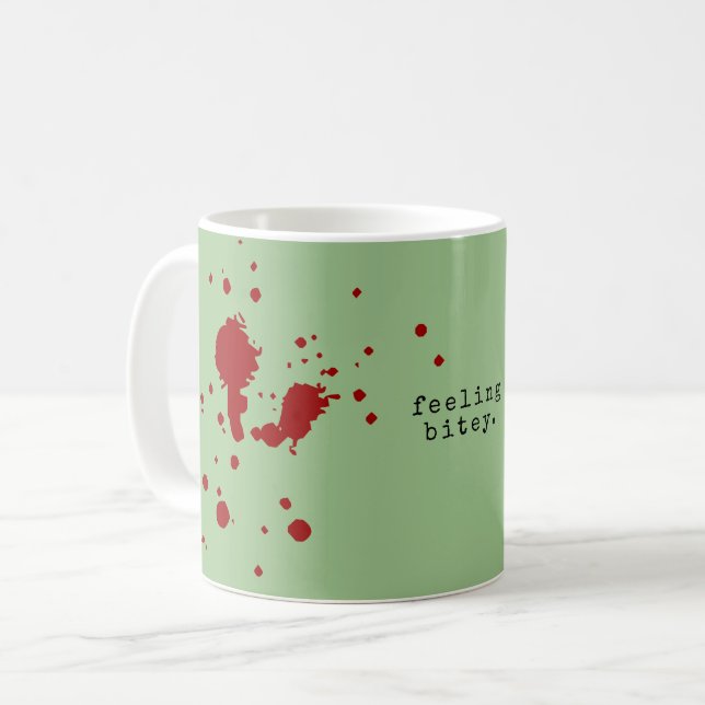 Mug SENTIMENT BITEY Funny Zombie Green (Devant gauche)