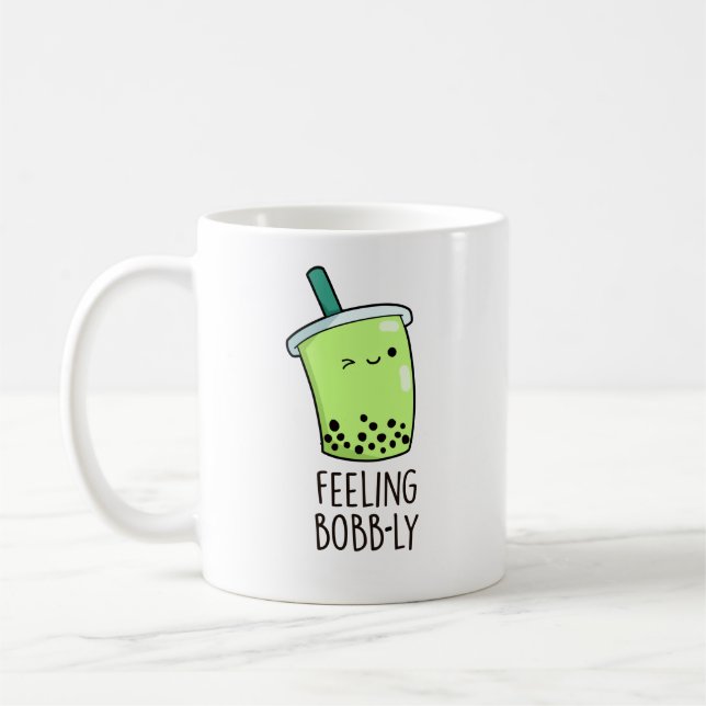 Mug Sentiment Bobb-ly drôle Boba Tea Pun (Gauche)