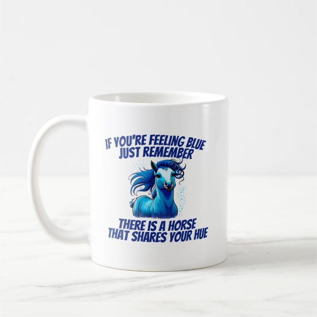 Mug Sentiment de bleu, Cheval (Gauche)