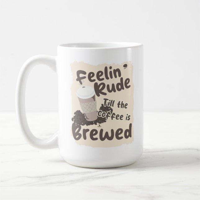 Mug Sentiment Rude Café Infusé Rituel du Matin (Gauche)