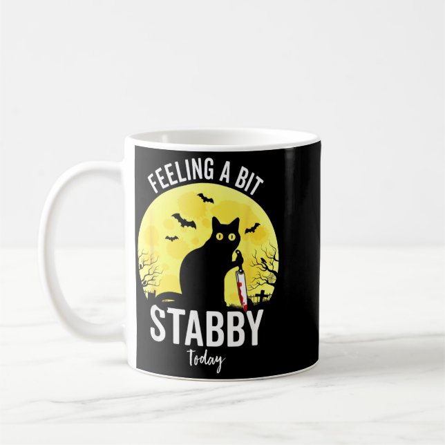 Mug Sentiment Un Peu Meurtrier Drôle Chat Noir Hallowe (Gauche)