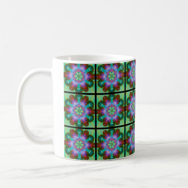 Mug Sentiment vintage - Design abstrait - Carreaux mos (Gauche)