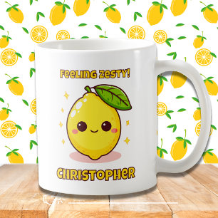 Mug Sentiment Zesty Cute Kawaii Lemon personnalisé