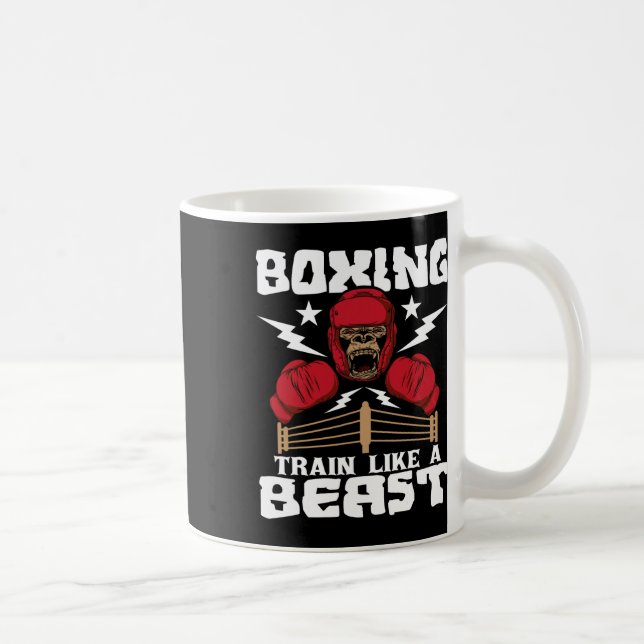 Mug S'entraîner à la boxe comme une bête - Kickboxing  (Droite)