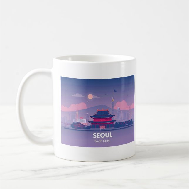 Mug Séoul Corée du Sud Pastel Voyage Design (Gauche)