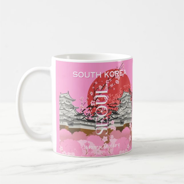 Mug Séoul Corée du Sud Voyage Art (Gauche)