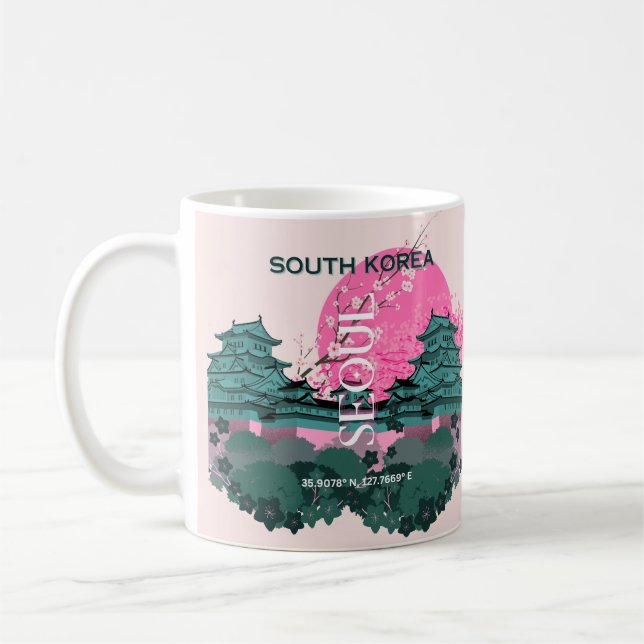 Mug Séoul Corée du Sud Voyage Art (Gauche)