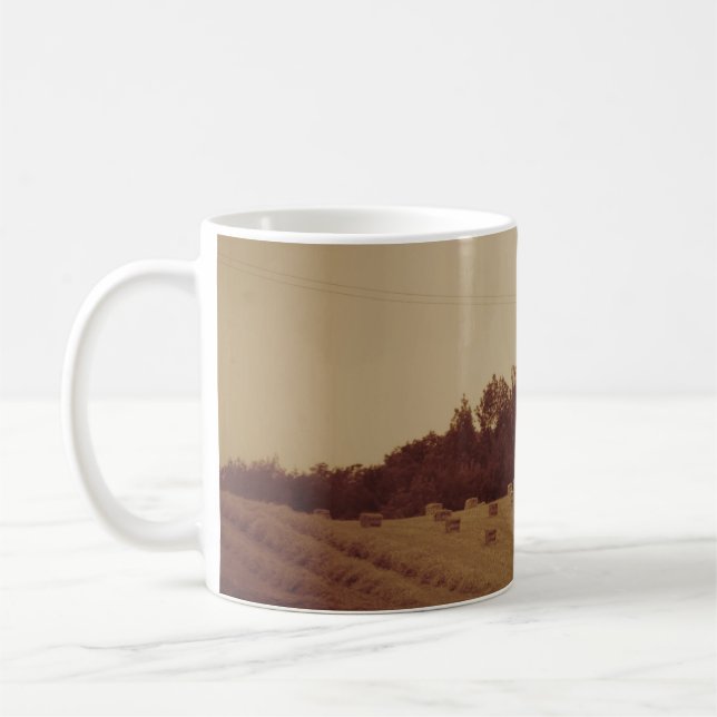 Mug Sepia Tractor Bailing Hay (Gauche)