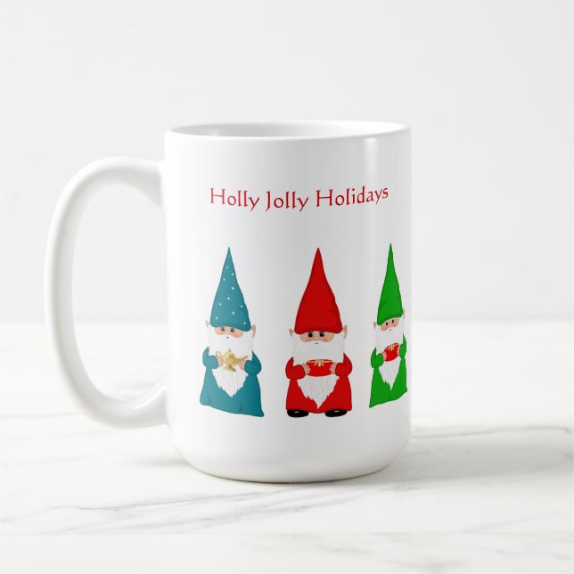 Mug Sept Gnomes de Noël sur fond blanc (Gauche)